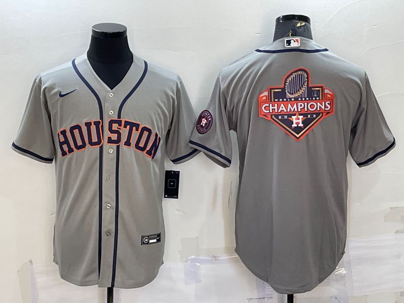 Men Houston Astros Blank Grey Game Nike 2022 MLB Jerseys